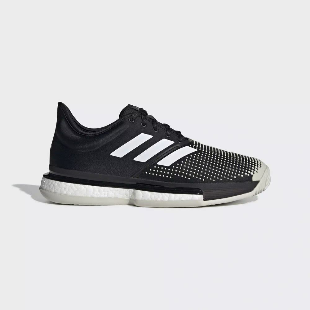 Adidas SoleCourt Boost Clay Zapatillas De Tenis Negros Para Hombre (MX-21781)